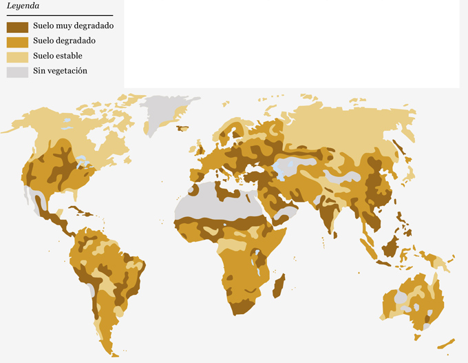Mapa mundial de degradación de suelos
